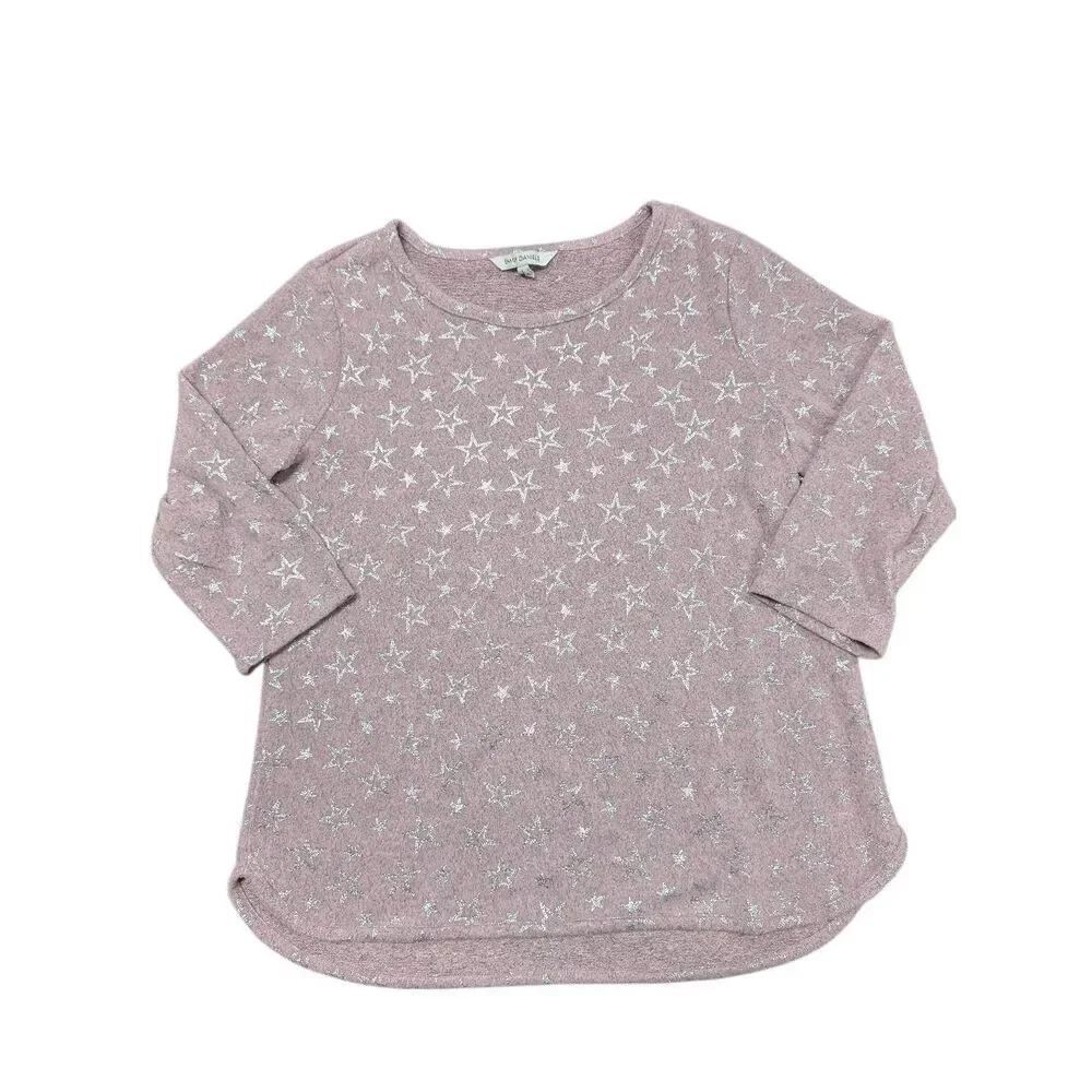 NWOT Emily Daniels Twinkle Stars Round Neck, 3/4 Length Sleeves Size Large
